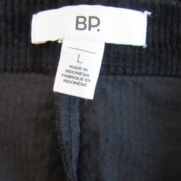 BP Black Corduroy L Straight Leg Pullon Back Pockets Pants NWT - Picture 4 of 5